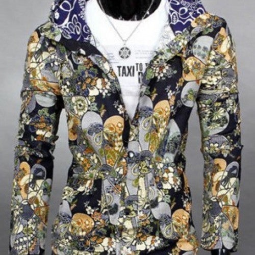 Floral Printed Hooded Jacket